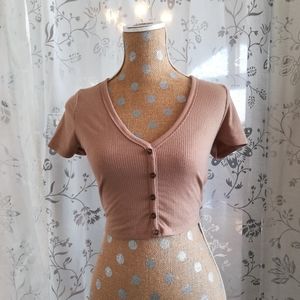 Trendy Forever 21 Tan Crop Top